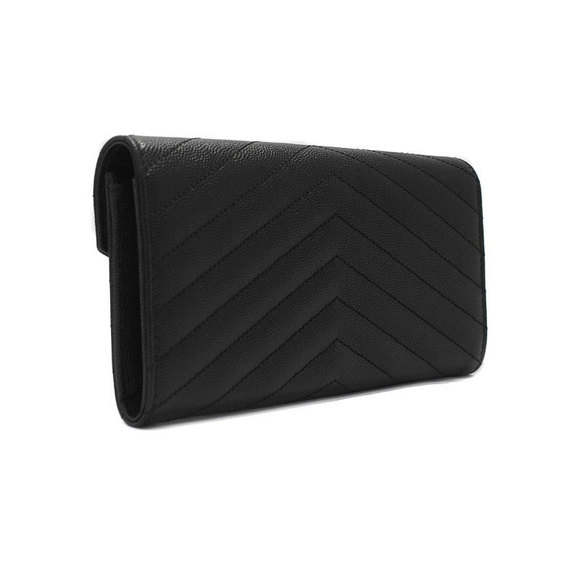 Saint Laurent Flap Bifold Wallet Long PARIS Monogram - Picture 2 of 5
